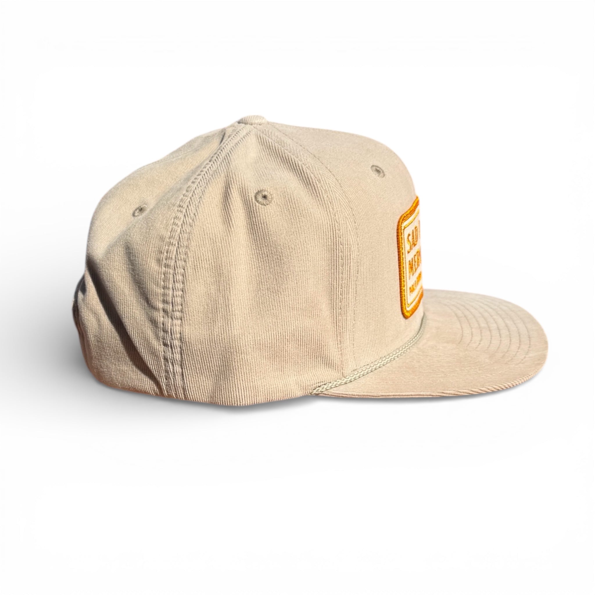 Badge Corduroy Rope Hat - Tan