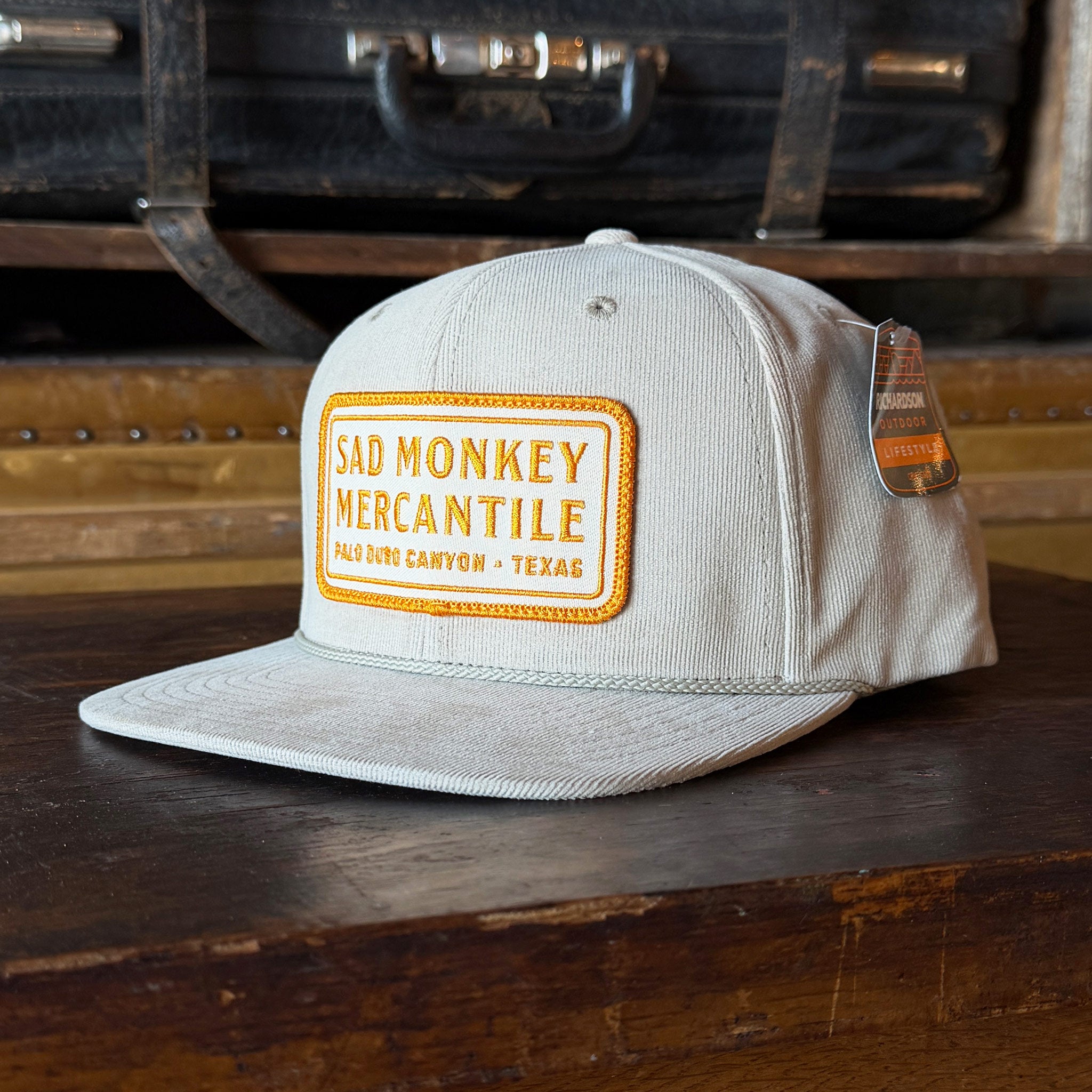 Badge Corduroy Rope Hat - Tan