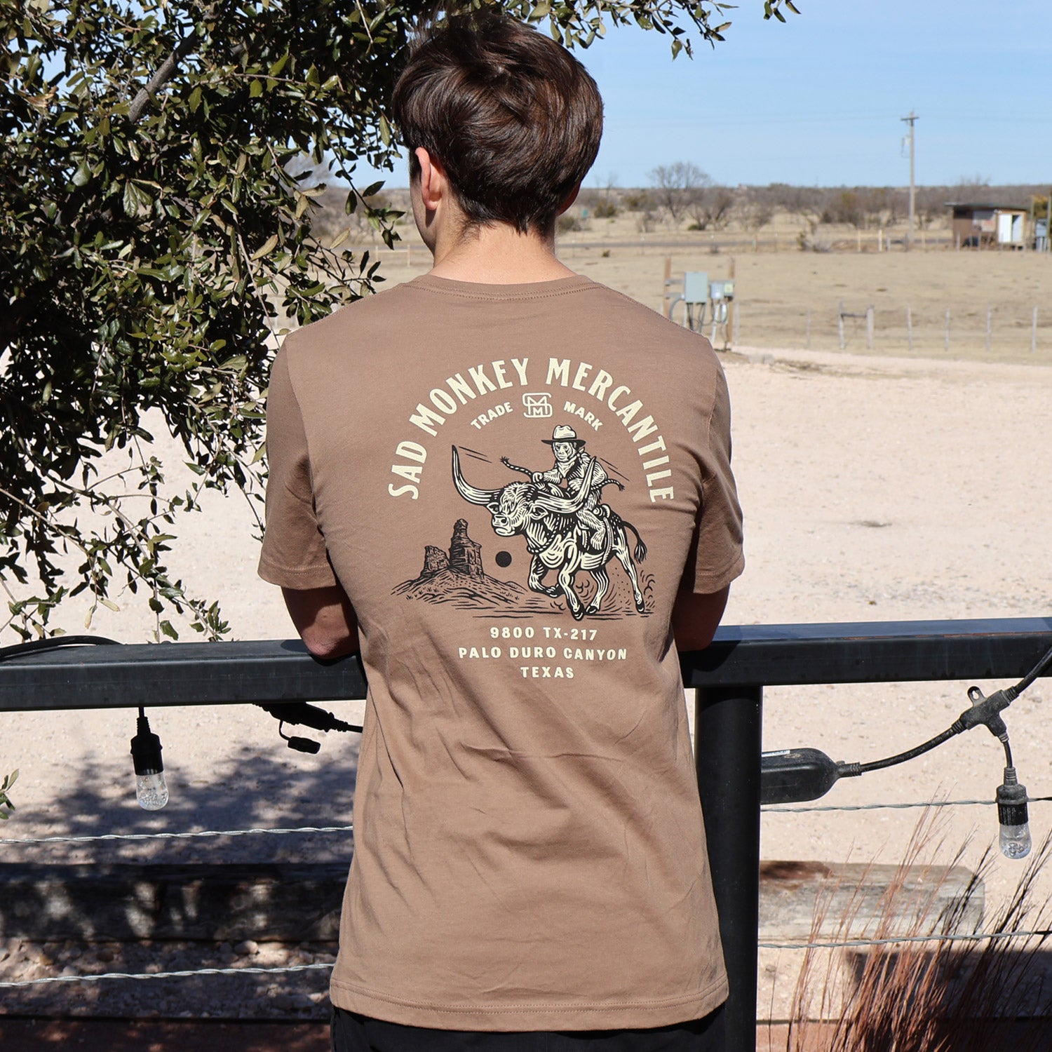 Longhorn Monkey Tee - Brown