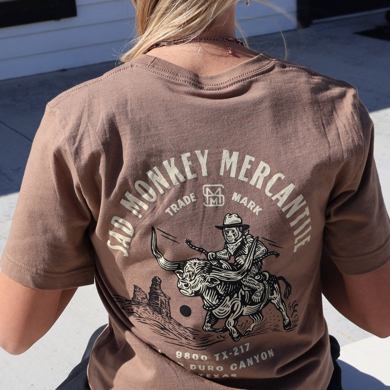 Longhorn Monkey Tee - Brown