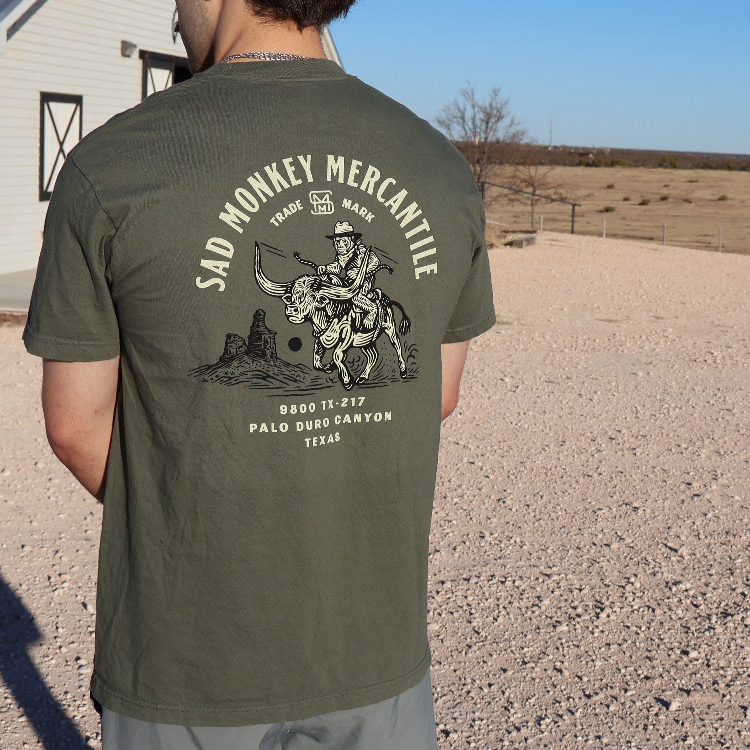 Longhorn Monkey Tee - Green