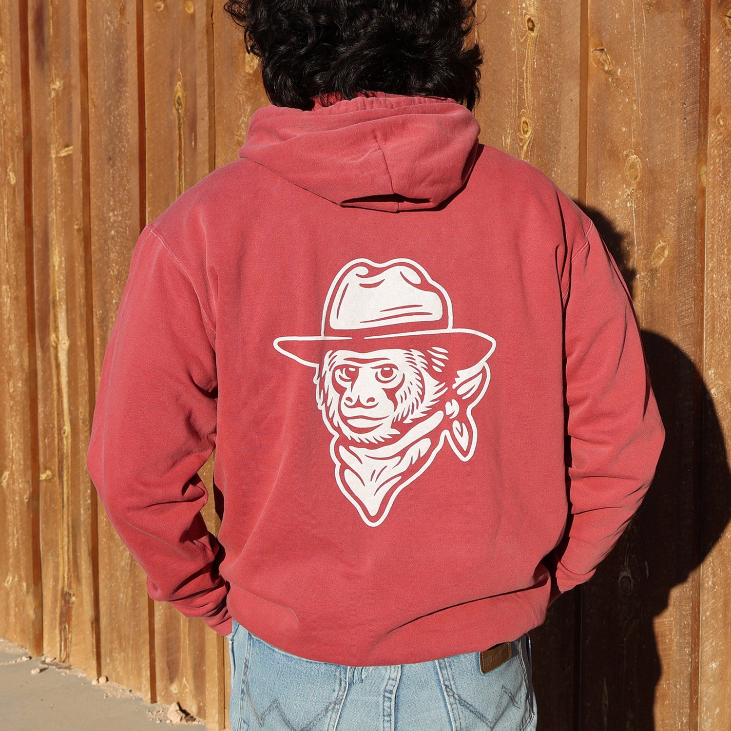 TX Monkey Face Hoodie - Crimson