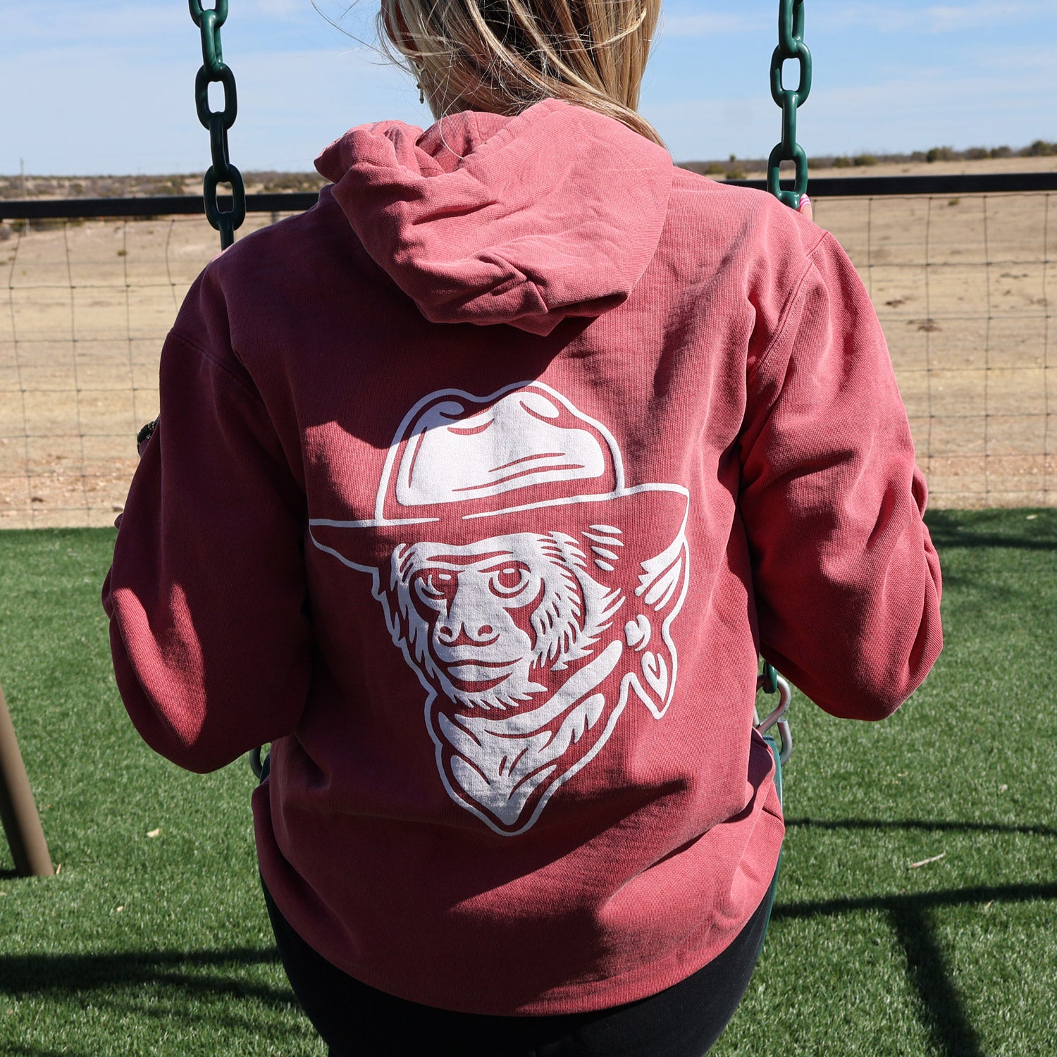 TX Monkey Face Hoodie - Crimson