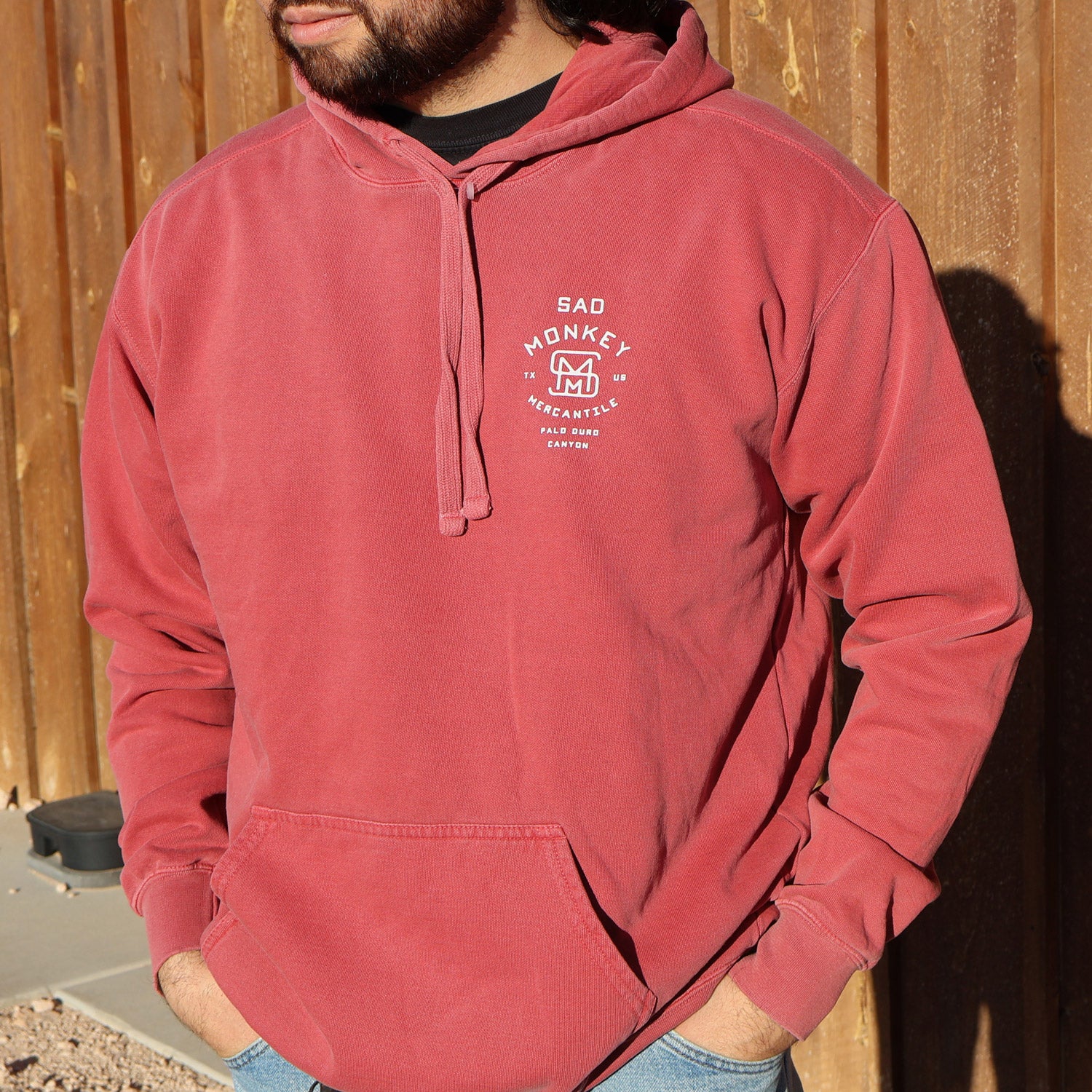 TX Monkey Face Hoodie - Crimson