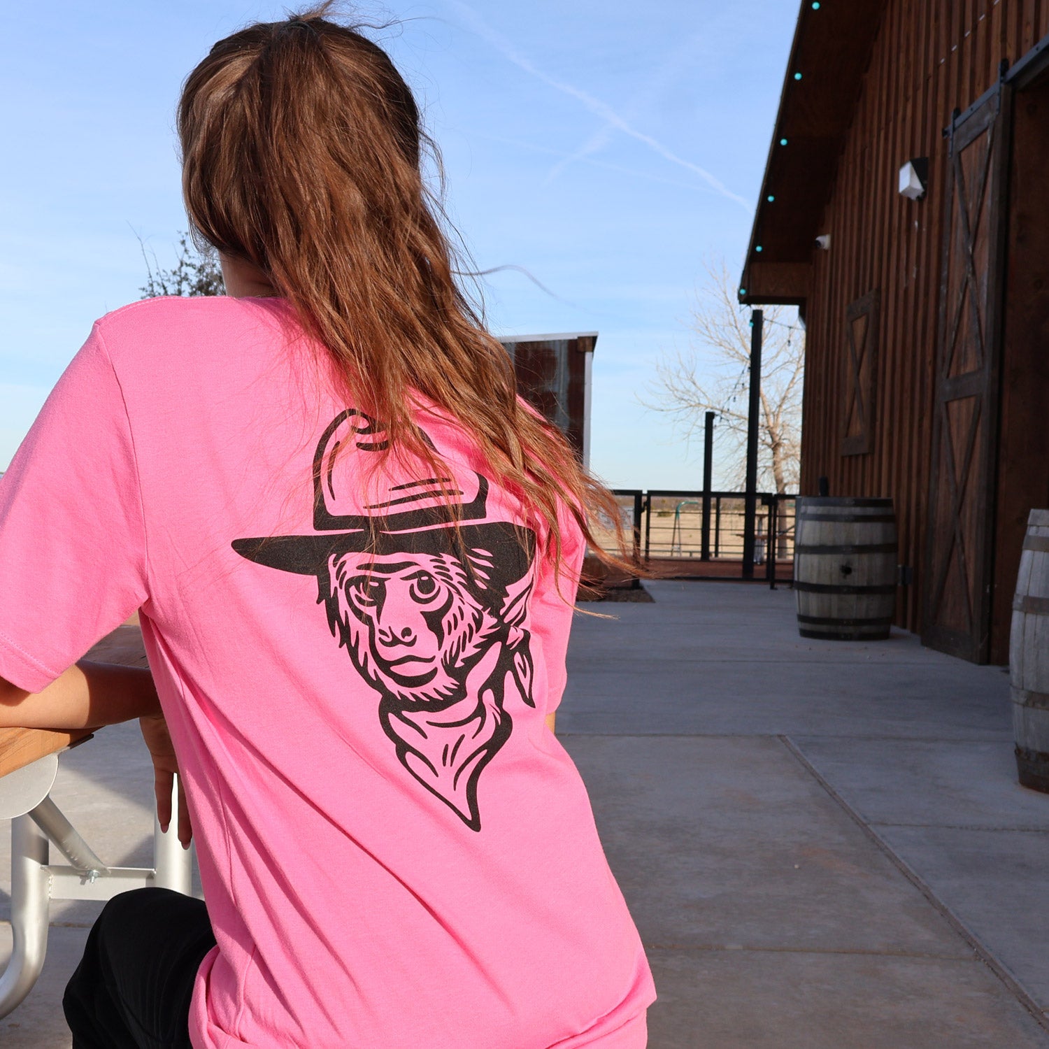 TX Monkey Face Tee - Pink